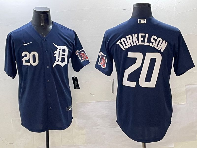 Men Detroit Tigers #20 Torkelson Drak Blue Game 2025 Nike MLB Jersey style 4->detroit tigers->MLB Jersey